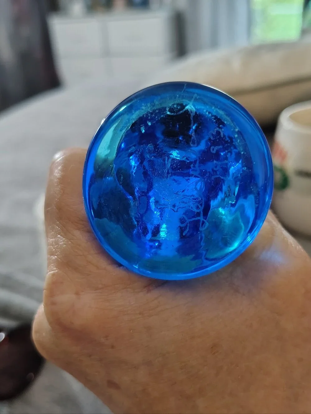 Signed 1993 Blue Glass  Bird Figurine - Bluebird Of Happiness By Leo Ward